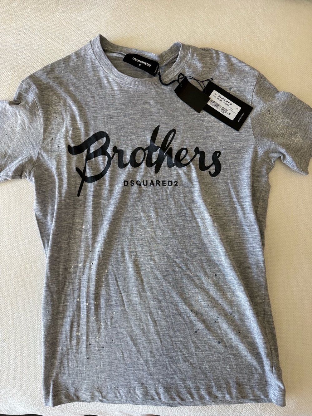 NWT DSQUARED2 Gray 'Brothers' T-Shirt